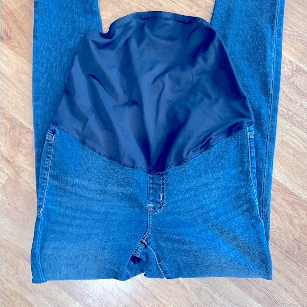 Isabel Maternity  Blue Denim Women's Jeans Size 8 Crossover Panel 29.5 Inseam